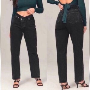Abercrombie & Fitch Womens The Dad Jeans sz 26 Cross Waist